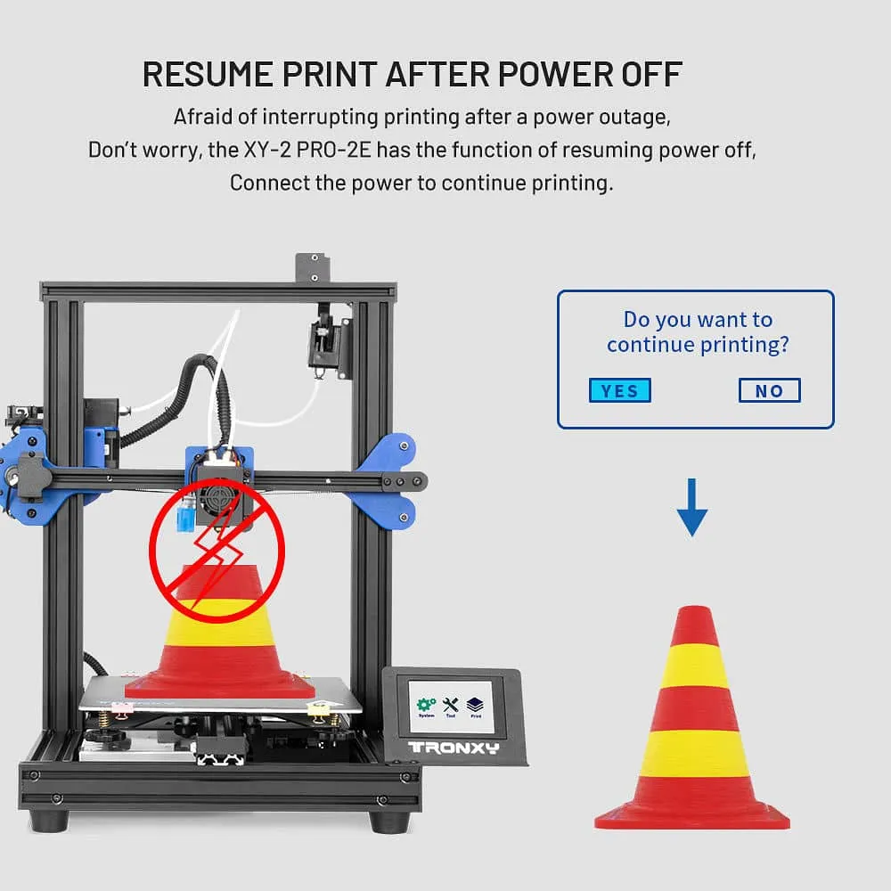 Tronxy XY-2 Pro 2E Dual Color 3D Printer Kit Print Size 255x255x245mm