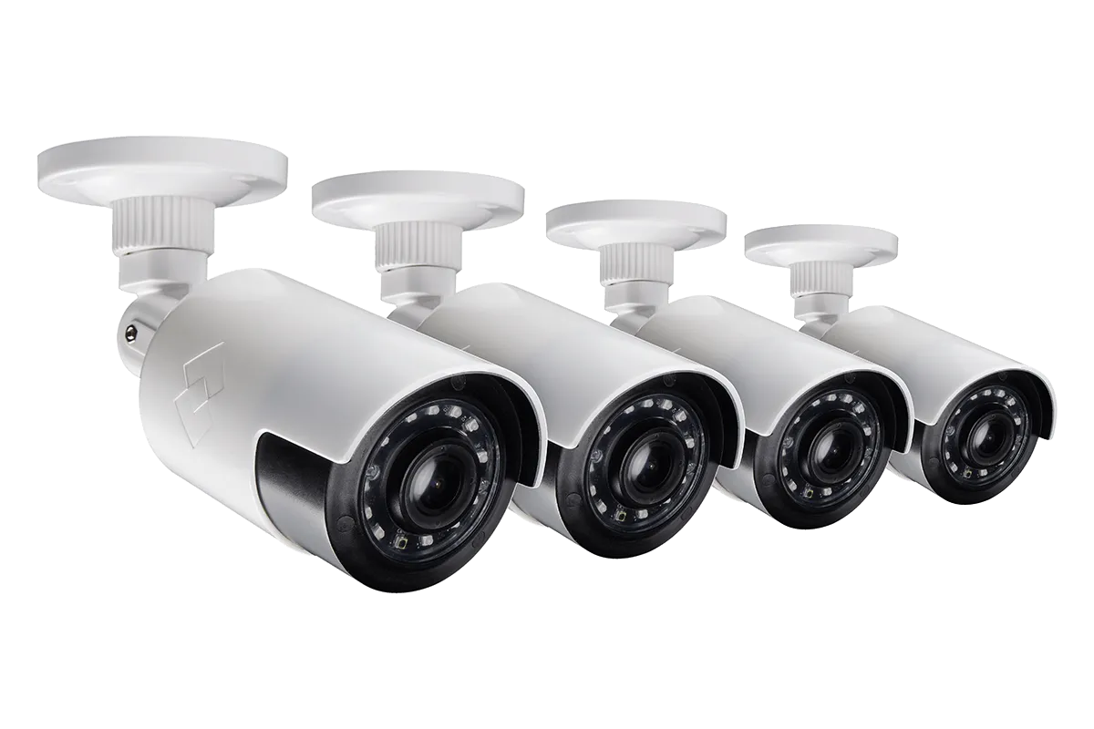 Ultra-Wide Angle 1080p HD Outdoor Security Cameras, 160 Degree Field of view, 90ft Night Vision (4-pack)