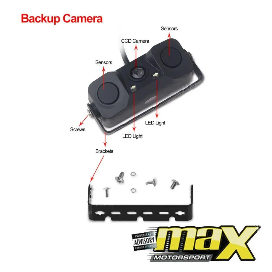 Universal Rear View Camera With Parking Sensors