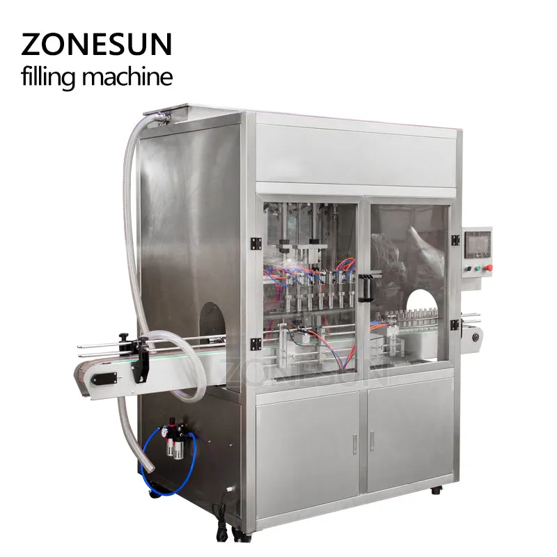 ZONESUN Automatic Pneumatic High Speed Beverage Production Line Cans Drinking Water Milk Oil Filling Machine Supplier